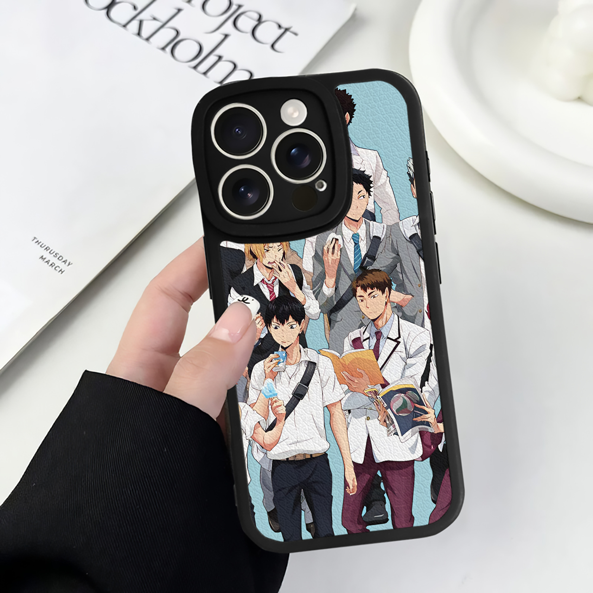 （画像用） ハイキュー!! Haikyu!! 【iPhone 16シリーズ対応】シリコンスマホケース（レザー調） 材質：シリコン